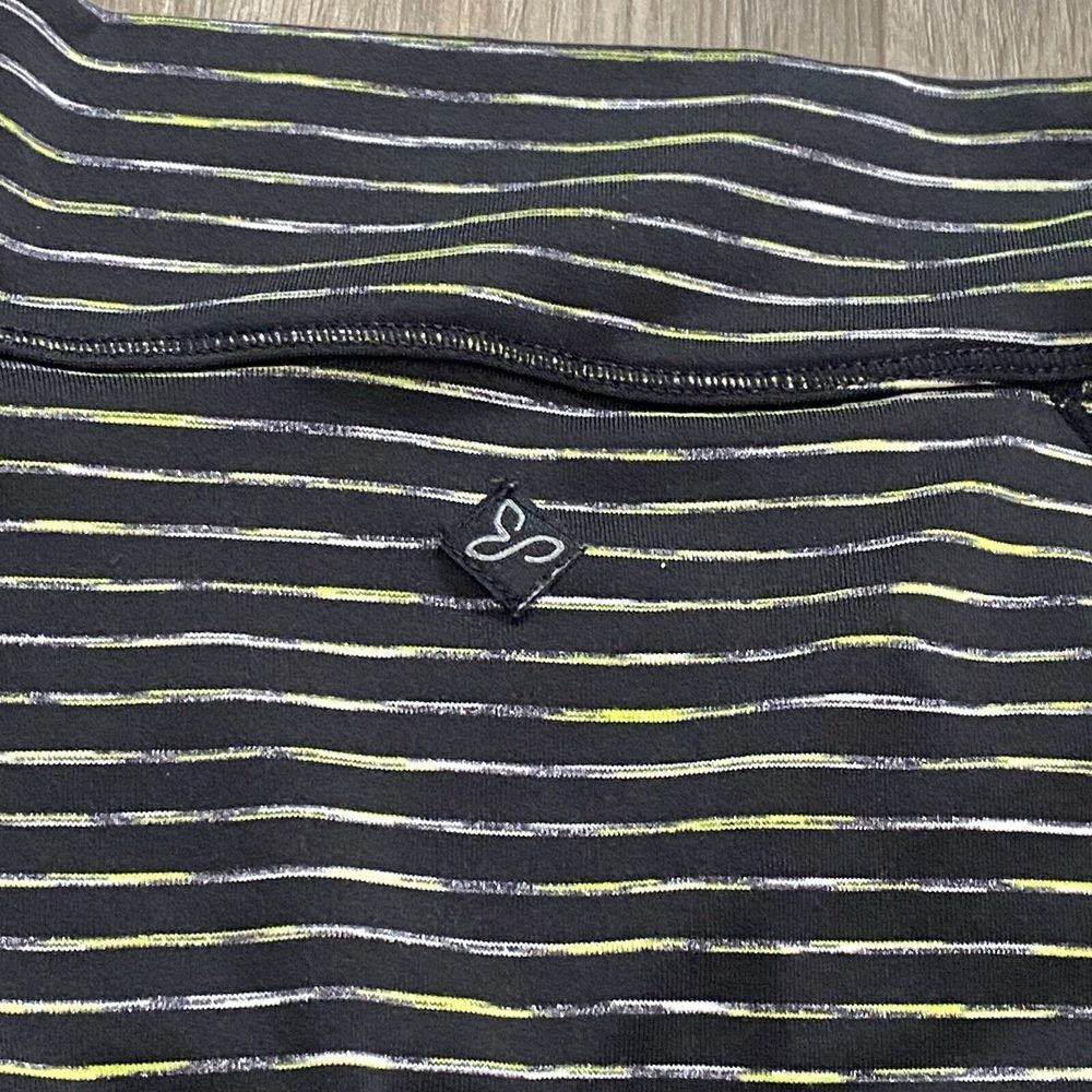 PRANA Top Medium Black Yellow Striped Asymmetric Alicia Pullover Long Sleeve Top - Picture 5 of 9